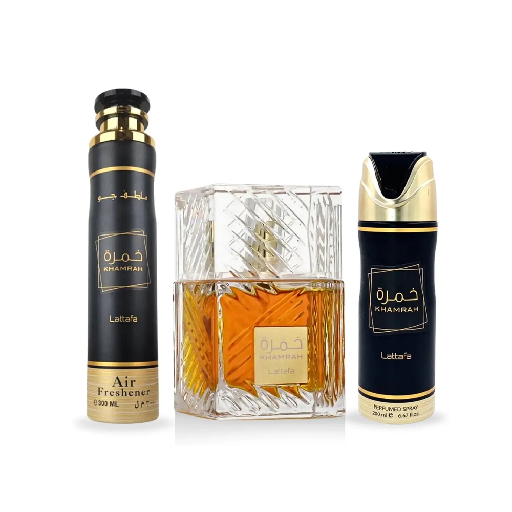 EST. LATTAFA KHAMRAH 3PZAS BODY+EDP 100M+AIR FHESH