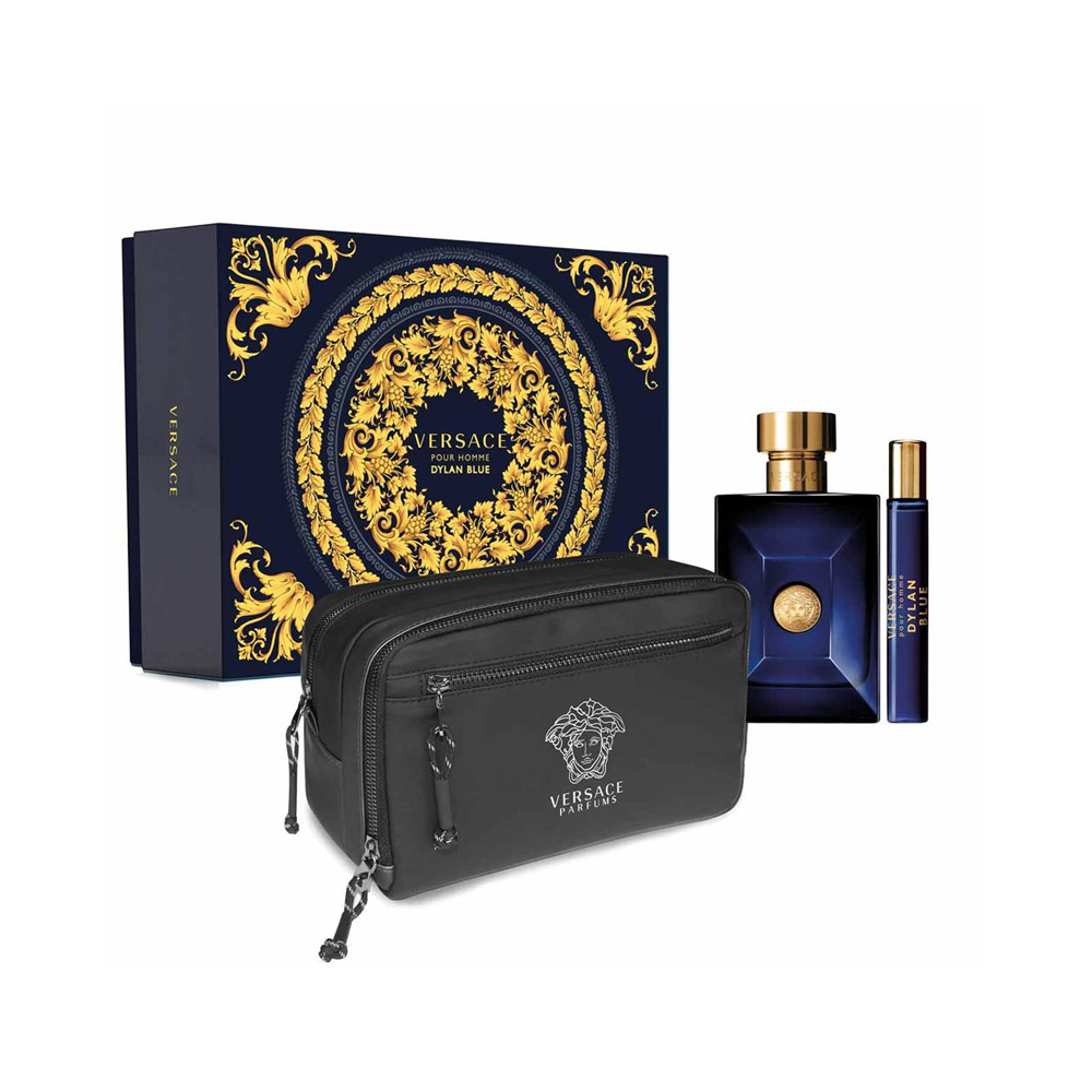 VERSACE DYLAN BLUE FM SET (EDT + PEN SP + POUCH)